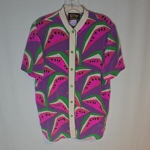 Bob Mackie Purple and Pink Watermelon Print Shirt